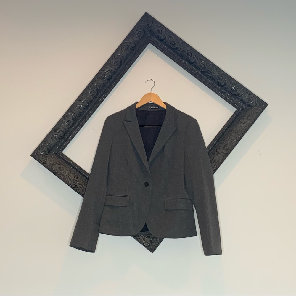 Express Blazer Single Button Charcoal Gray, 12